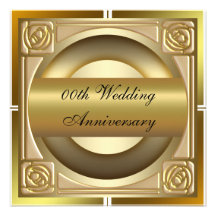 Invitation de fête d'anniversaire de mariage d'or