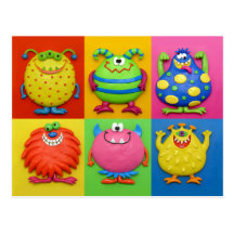 Invitation de fête d'anniversaire de monstre cartes postales