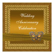 Invitation de fête d'anniversaire de papillon d'or