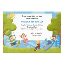 Invitation de fête d'anniversaire de parc
