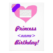 Invitation de fête d'anniversaire de princesse Hea