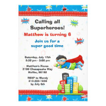 Invitation de fête d'anniversaire de super héros