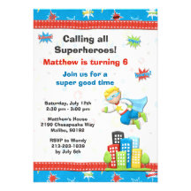 Invitation de fête d'anniversaire de super héros