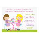 Invitation de fête d'anniversaire de thé de filles