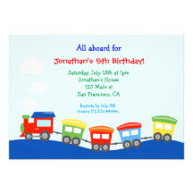 Invitation de fête d'anniversaire de train