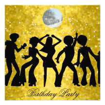 Invitation de fête d'anniversaire des années 70 de