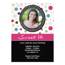 Invitation de fête d'anniversaire du bonbon 16