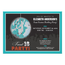 Invitation de fête d'anniversaire du bonbon 16 à b