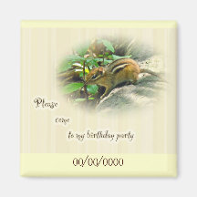 Invitation de fête d'anniversaire - tamia aimant pour réfrigérateur
