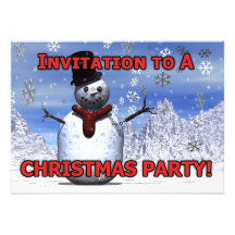 Invitation de fête de Noël de bonhomme de neige