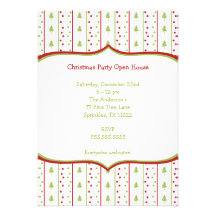 Invitation de fête de Noël de mod avec des arbres