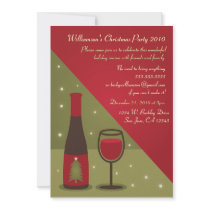 Invitation de fête de Noël de vin