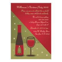 Invitation de fête de Noël de vin