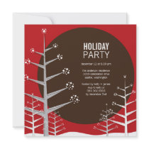 invitation de fête de vacances d'arbres de neige d