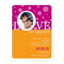 INVITATION DE FIANÇAILLES : : LOVEbubbles 3 Cartes Postales