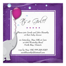 Invitation de fille d'éléphant d'invitation de par