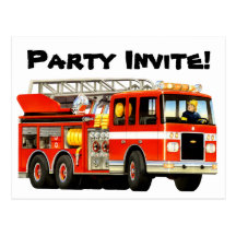 Invitation de Firetruck Cartes Postales