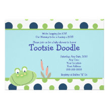 Invitation DE HOUBLON de baby shower de Froggy de 