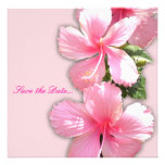 Invitation de ketmie de rose "faites gagner date"
