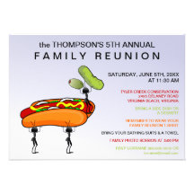 Invitation de la Réunion de famille de hot dogs, d