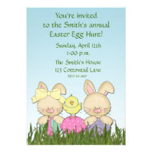 Invitation de lapins de Pâques