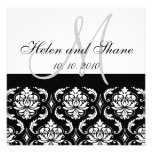 Invitation de mariage damassé de monogramme