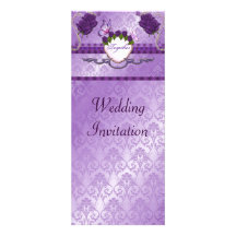 Invitation de mariage damassé de rose de pourpre