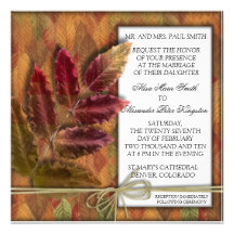 Invitation de mariage de automne d'automne