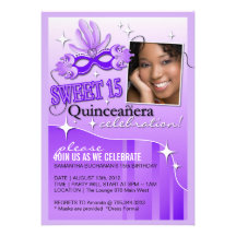 INVITATION DE MASCARADE DE QUINCEANERA