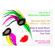 Invitation de masque de mardi gras