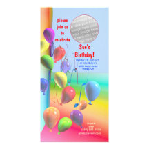 Invitation de mur de ballon de fête d'anniversaire modèle pour photocarte