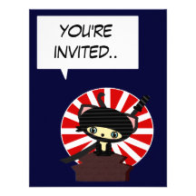 invitation de ninja du Japon de kawaii