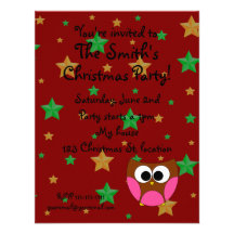 Invitation de Noël de hibou