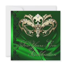 Invitation de nouvelles années de vert de masque d