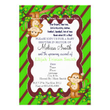 Invitation de oscillation de baby shower de singe 