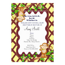 Invitation de oscillation de baby shower de singe 