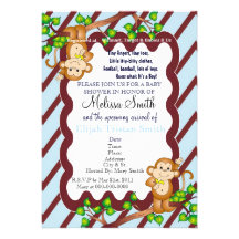 Invitation de oscillation de baby shower de singe 