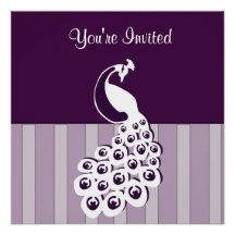 Invitation de paon d'aubergine