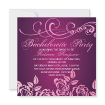 Invitation de partie de Bachelorette de rose de ro