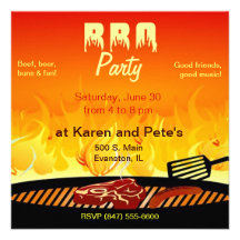 invitation de partie de barbecue
