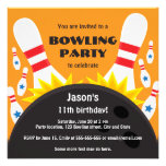 Invitation de partie de bowling avec la boule de b