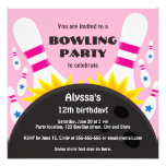 Invitation de partie de bowling avec la boule de b