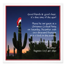 Invitation de partie de cactus de Noël