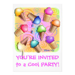 Invitation de partie de cornet de crème glacée