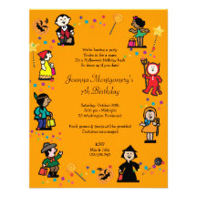 Invitation de partie de costume d'anniversaire de 