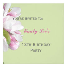 invitation de partie de fleur de pomme