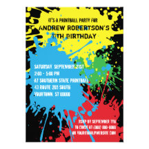 Invitation de partie de floc de Paintball