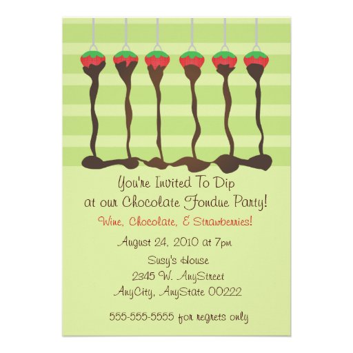Invitation de partie de fondue