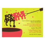 Invitation de partie de fondue - chocolat