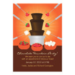 Invitation de partie de fondue de fontaine de choc